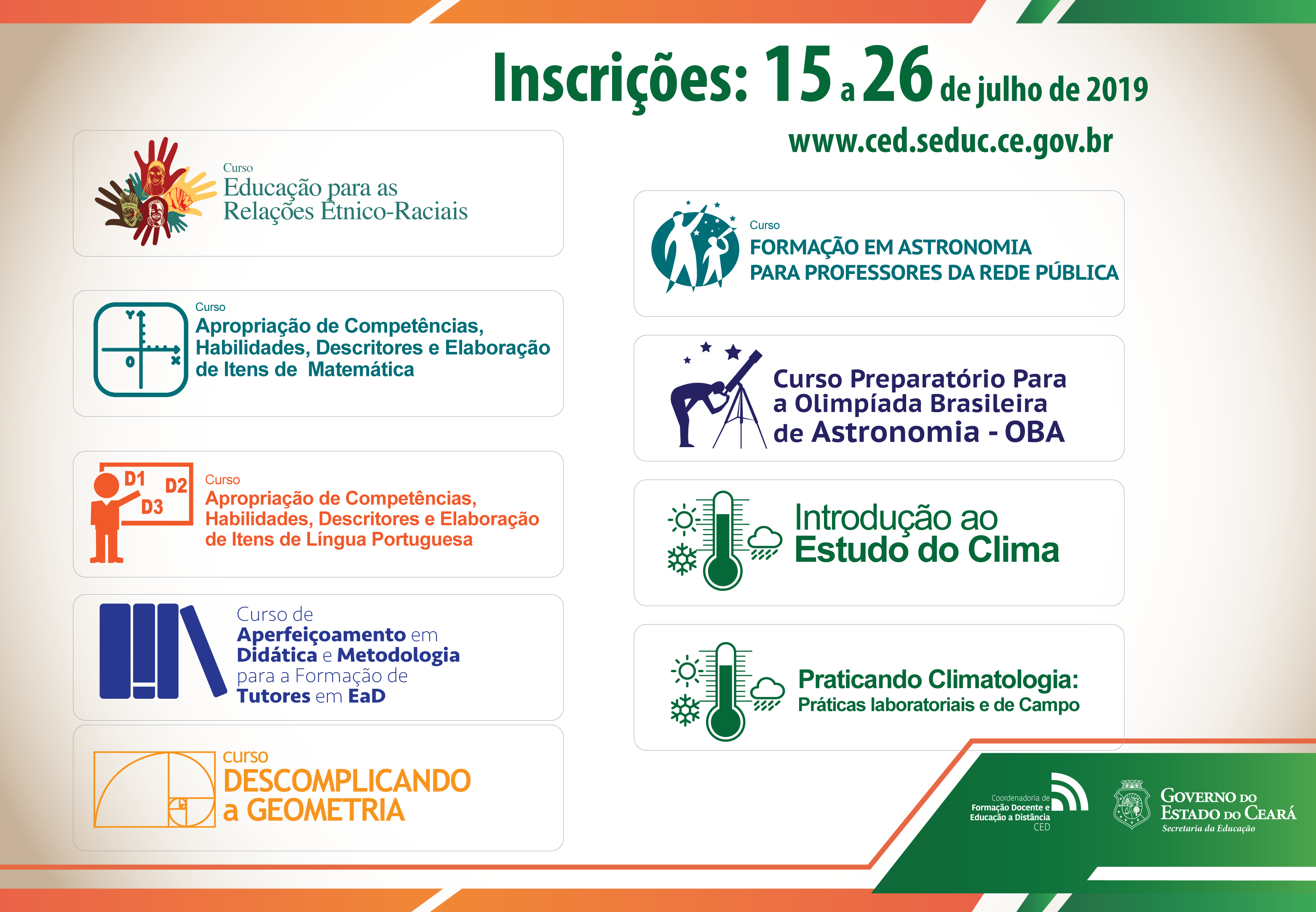 COODED/CED lança editais para cursos da segunda oferta de 2019