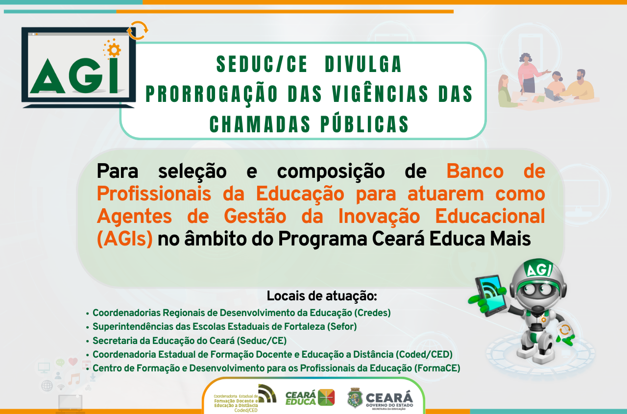 Prorrogada vigência da chamada para seleção de AGI com atuação na Seduc