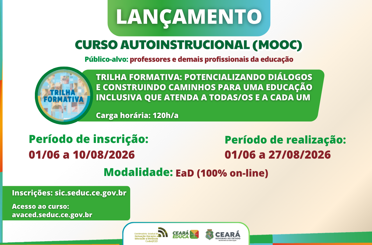 SEDUC LANÇA CURSO TRILHA FORMATIVA