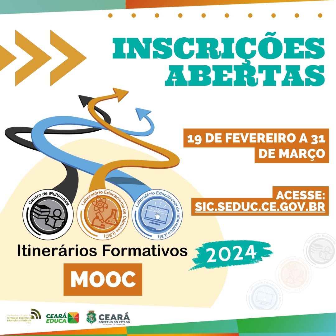 Seduc/CE divulga inscrições para o Programa de Formação Continuada de Professores: Itinerários Formativos 2024