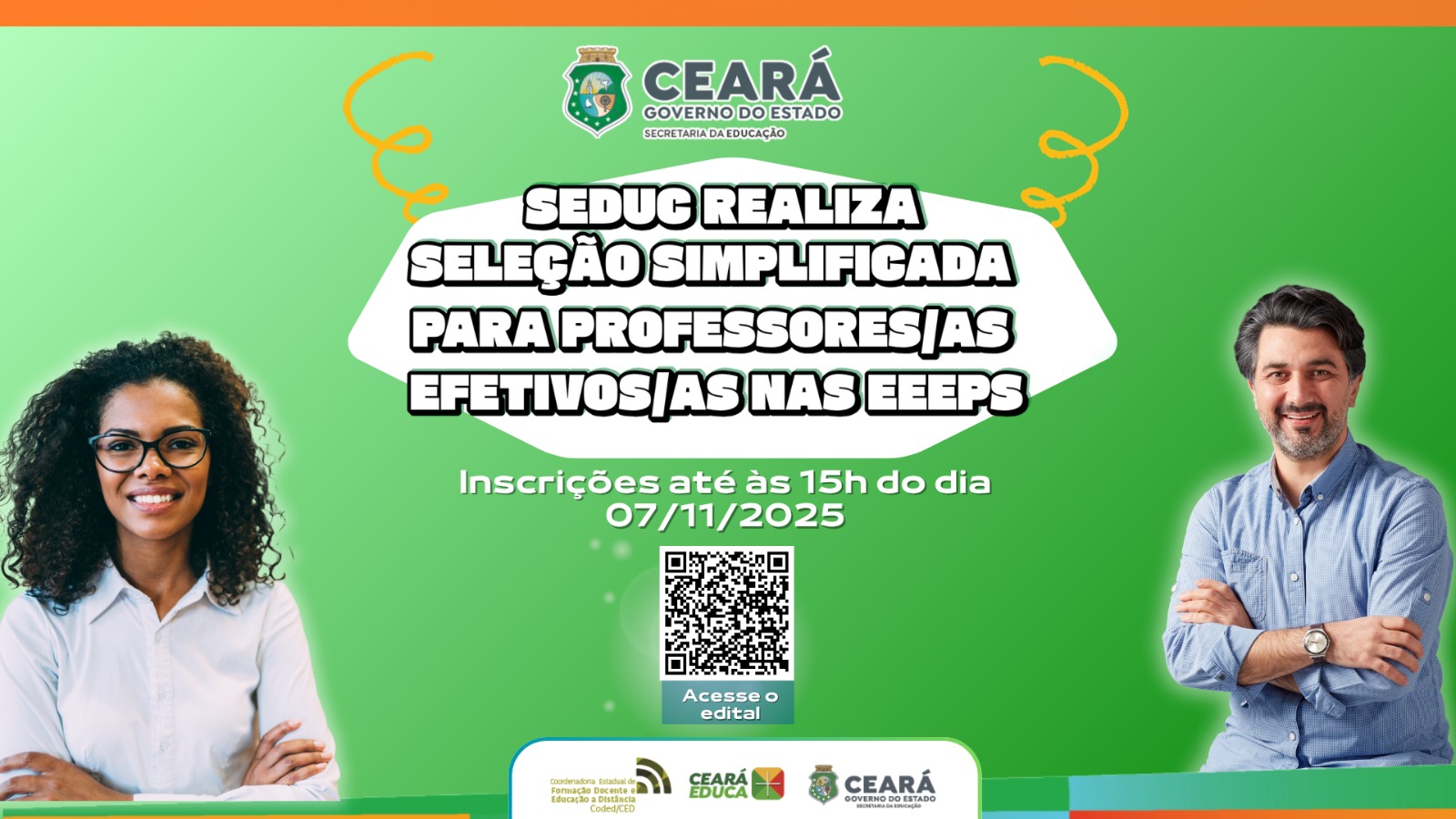 SEDUC REALIZA SELEÇÃO SIMPLIFICADA PARA PROFESSORES/AS EFETIVOS/AS NAS EEEPS