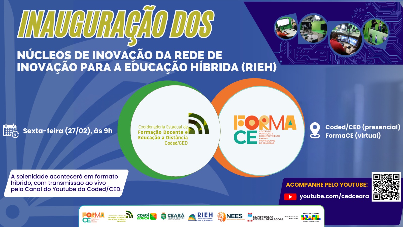 Núcleos de Inovação da educação serão inaugurados nesta sexta (27), em Fortaleza e Sobral